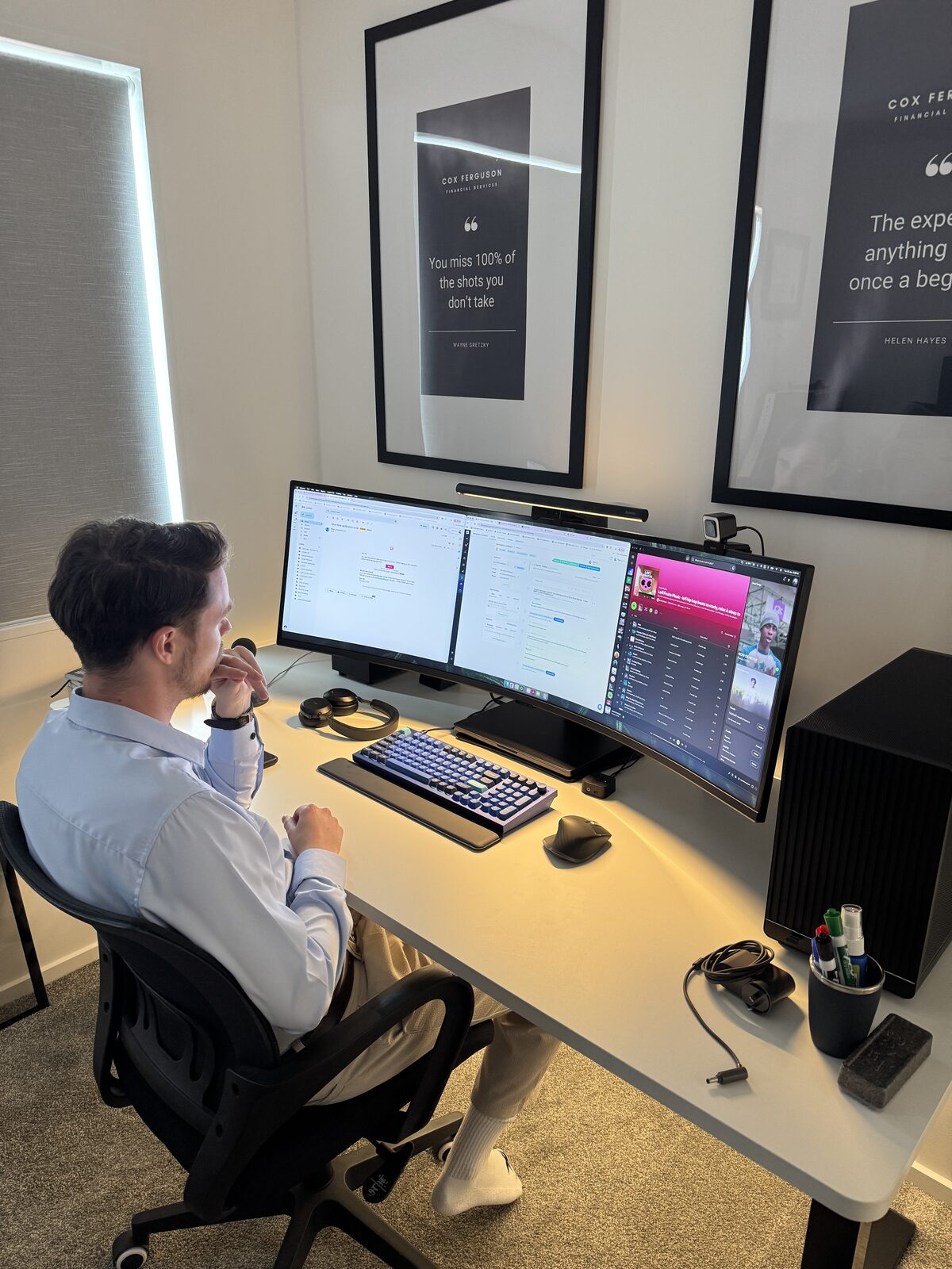 James's refreshed office at Cox Ferguson
